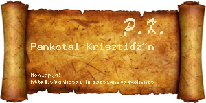 Pankotai Krisztián névjegykártya
